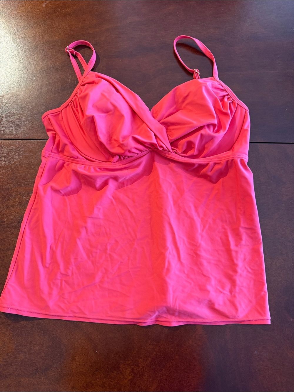 Merona Coral Pink underwire Swim Camisole tankini with Adjustable Straps